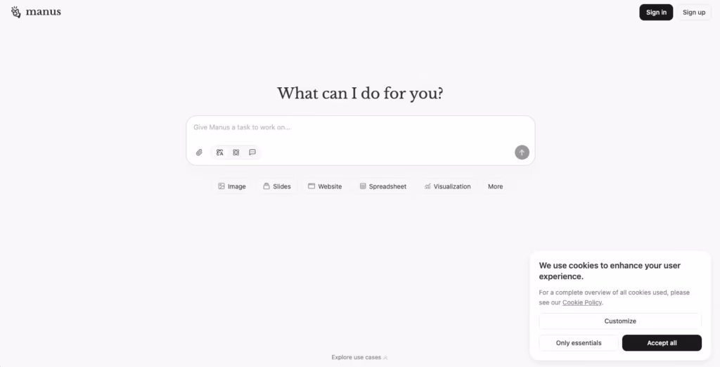 ManusAI - Best Vibe Coding Platforms
