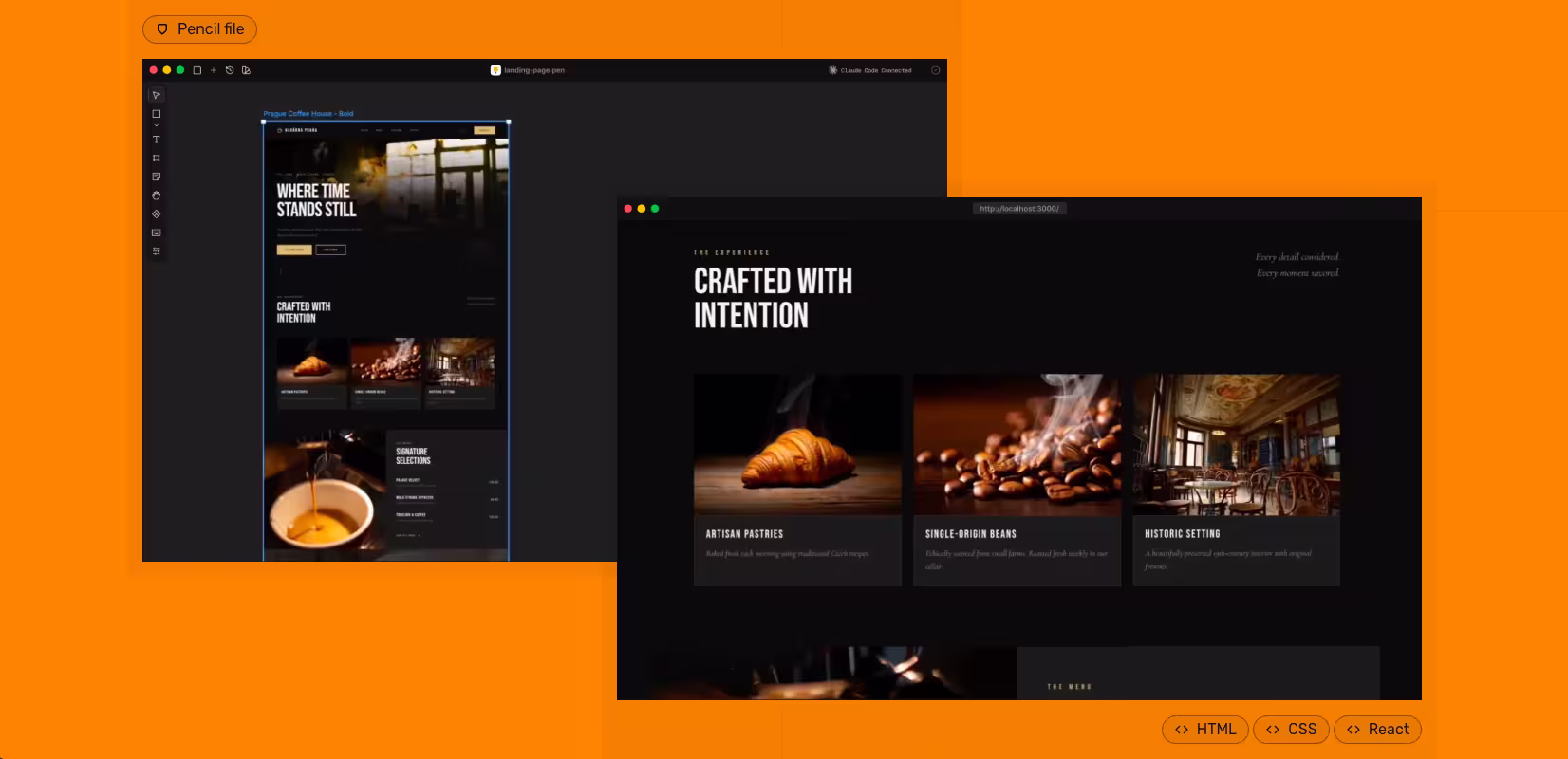 Pencil.dev Review: The Complete Guide to AI Vibe Coding for 2026 5 Creating pixel perfect vibe coding UI